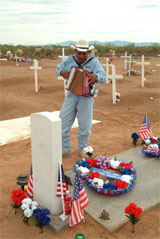 Accordion in graveyard